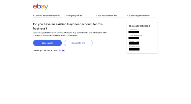 Payoneerアカウントの有無を回答