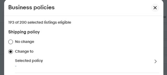 Change toにチェックをいれる