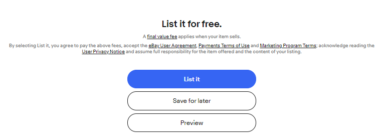 オークション出品手順step9