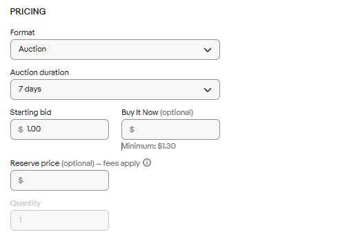 オークション出品手順step7